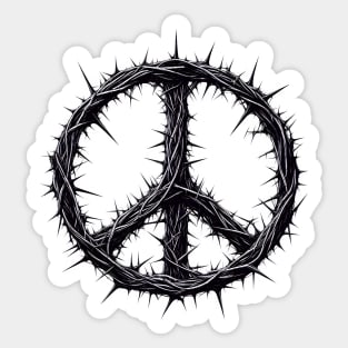 Creepy and Thorny Peace Symbol Sticker